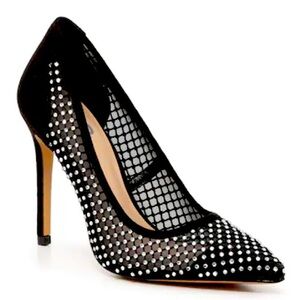 Mix No. 6 Dinna Mesh Pump Shoe With Rhinestones and Stiletto Heel